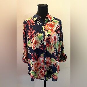 Talbots- Floral Button-Up Shirt size S